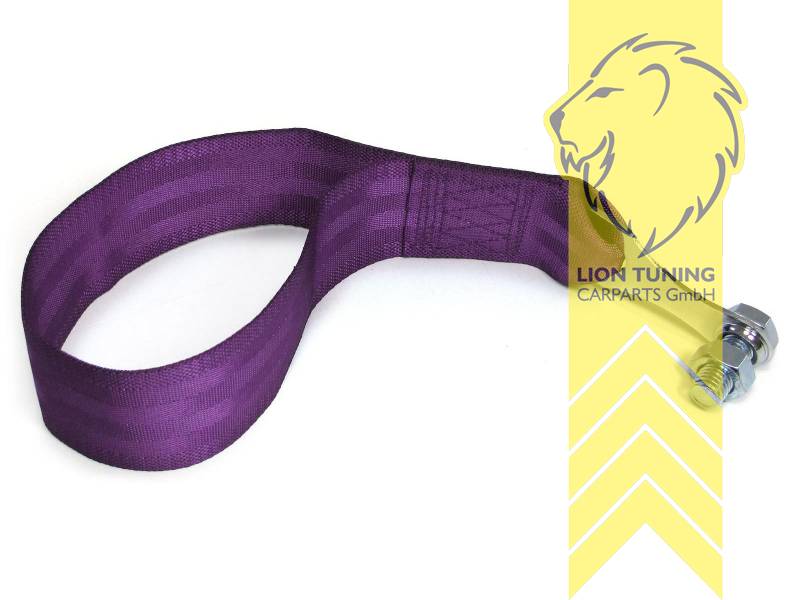 Liontuning - Tuningartikel für Ihr Auto  Lion Tuning Carparts  GmbHUniversal Abschleppschlaufe Abschleppöse Tow Hook Strap Rallye violett