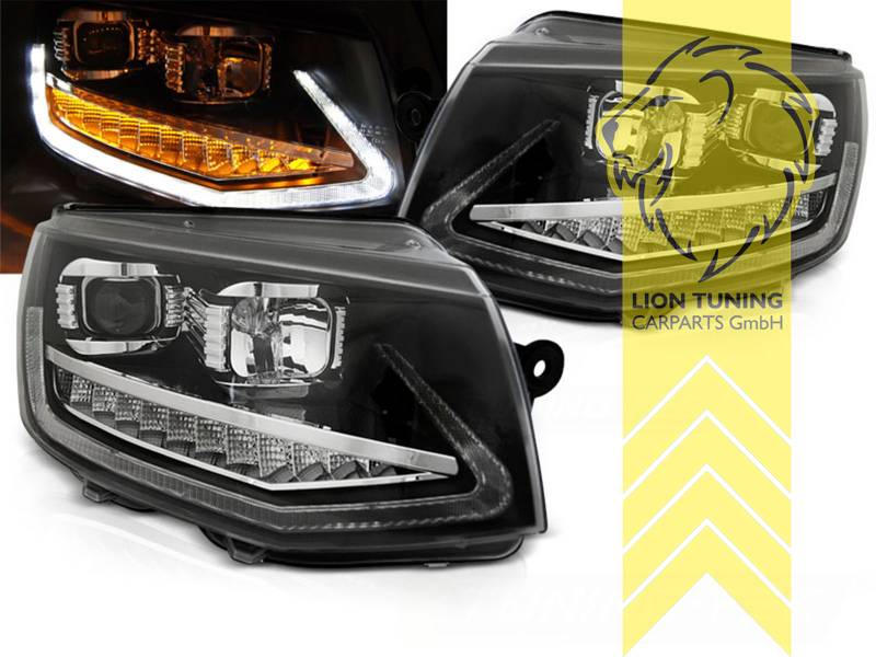 Liontuning - Tuningartikel für Ihr Auto  Lion Tuning Carparts GmbH  Scheinwerfer echtes TFL VW T6 Bus LED Tagfahrlicht schwarz
