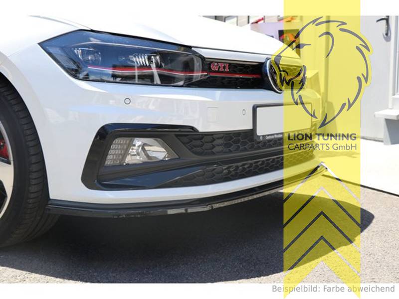 Liontuning - Tuningartikel für Ihr Auto  Lion Tuning Carparts GmbHMaxton  Front Ansatz passend für V.1 VW Polo 6 GTI schwarz glänzend
