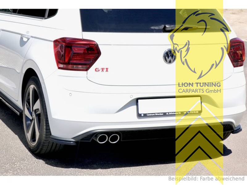 Liontuning - Tuningartikel für Ihr Auto  Lion Tuning Carparts GmbHMaxton  Heck Ansatz Flaps Diffusor passend für VW Polo 6 GTI schwarz glänzend