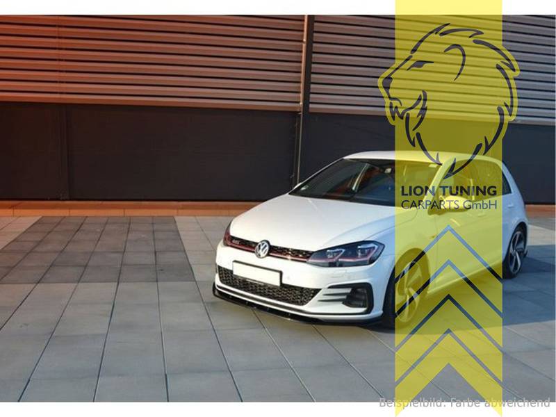 Liontuning - Tuningartikel für Ihr Auto  Lion Tuning Carparts GmbHMaxton  Front Ansatz passend für VW Golf 7 GTI Clubsport schwarz glänzend