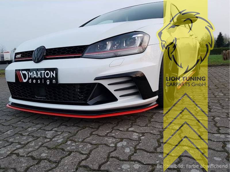 Liontuning - Tuningartikel für Ihr Auto  Lion Tuning Carparts GmbHMaxton  Front Ansatz passend für VW Golf 7 GTI Clubsport schwarz glänzend