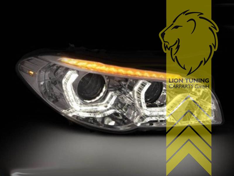 Liontuning - Tuningartikel für Ihr Auto  Lion Tuning Carparts GmbH Angel  Eyes Scheinwerfer BMW E90 Limousine Touring chrom XENON LED Blinker