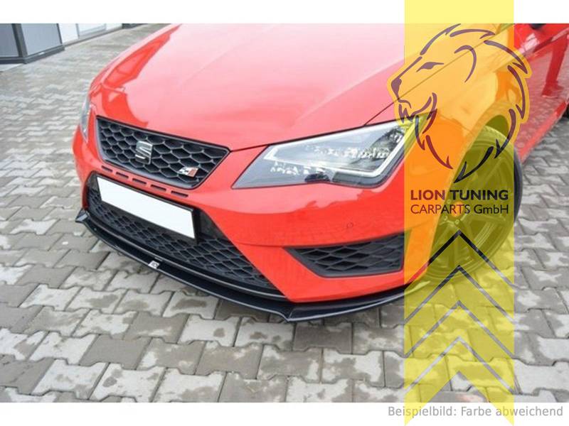 Liontuning - Tuningartikel für Ihr Auto  Lion Tuning Carparts GmbHMaxton  Front Ansatz passend für Seat Leon 5F Cupra FR schwarz glänzend