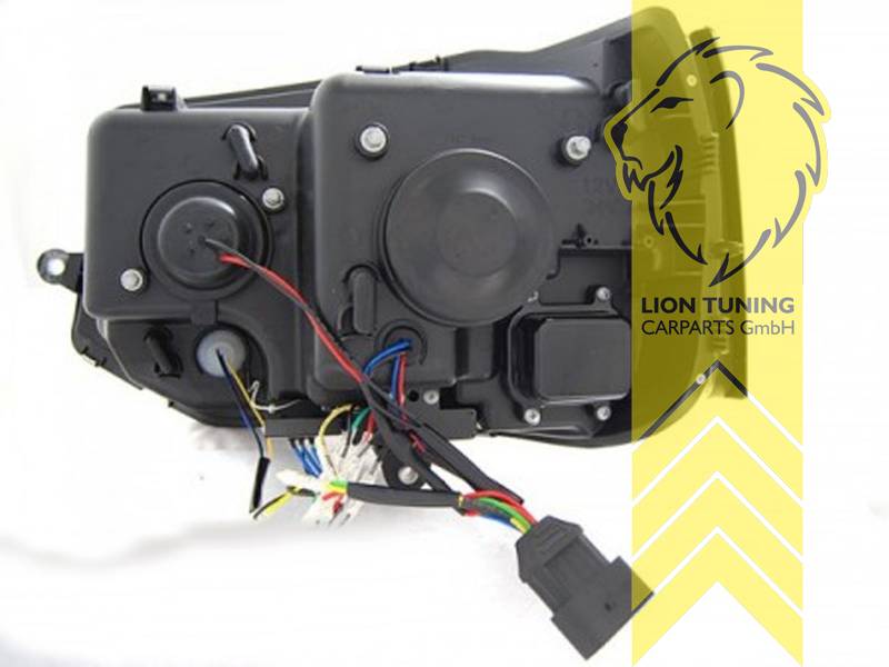Liontuning - Tuningartikel für Ihr Auto  Lion Tuning Carparts GmbH  Scheinwerfer echtes TFL VW T5 Bus Facelift T6 LED Tagfahrlicht schwarz