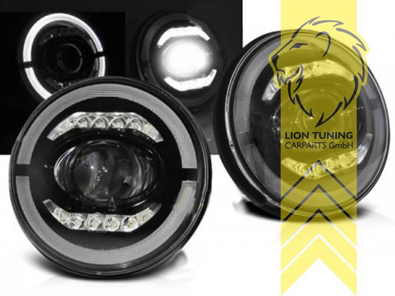 Liontuning - Tuningartikel für Ihr Auto  Lion Tuning Carparts GmbH Voll LED  Scheinwerfer echtes TFL für Jeep Wrangler TJ LJ JK schwarz