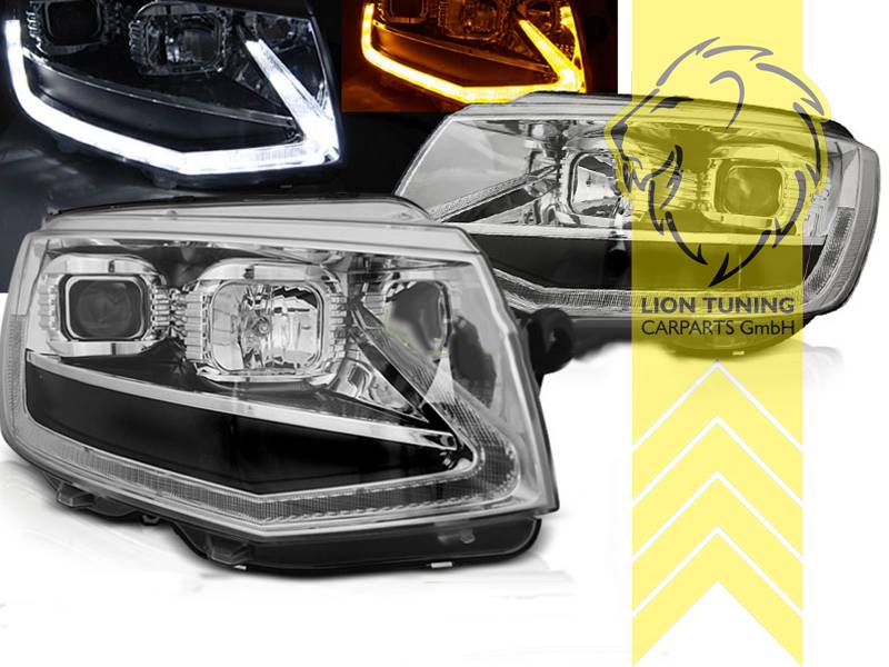 Liontuning - Tuningartikel für Ihr Auto  Lion Tuning Carparts GmbH  Scheinwerfer echtes TFL VW T6 Bus LED Tagfahrlicht schwarz dynamischer  Blinker