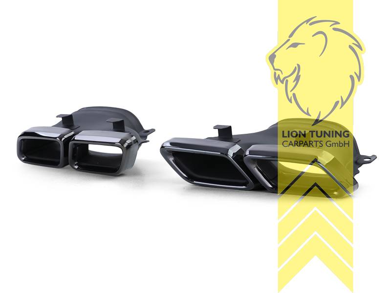Liontuning - Tuningartikel für Ihr Auto  Lion Tuning Carparts GmbH  Edelstahl Endrohre Auspuffblenden Mercedes Benz W205 C-Klasse schwarz