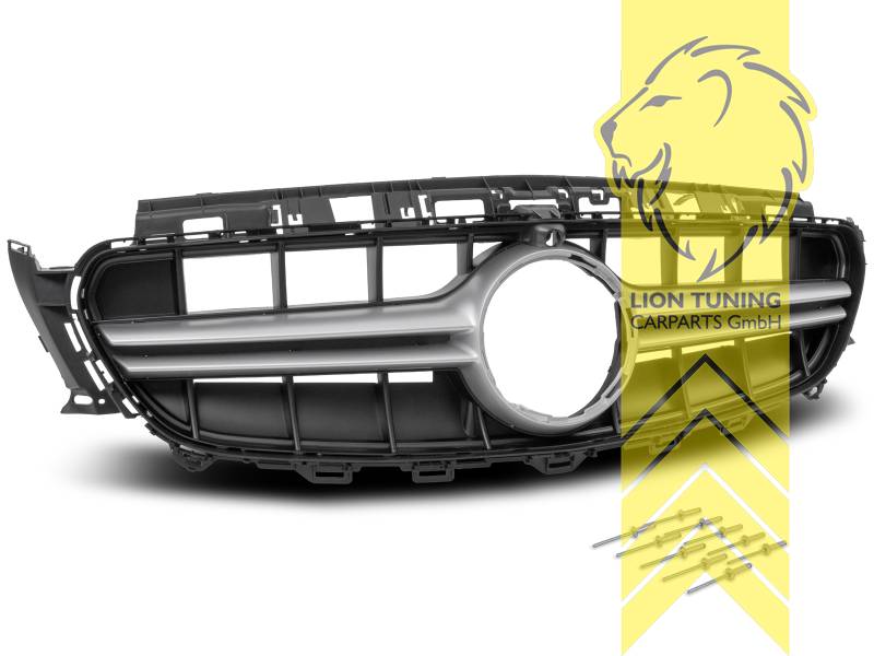 Original Mercedes Emblem wird übernommen, schwarz, silber, auch für Modelle mit Kamera-System, ABS Kunststoff, Eintragungsfrei / als Ersatzteil verwendbar