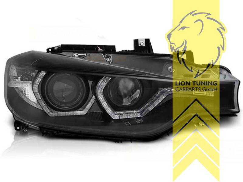 Liontuning - Tuningartikel für Ihr Auto  Lion Tuning Carparts GmbH LED  Angel Eyes Scheinwerfer für BMW F30 Limousine F31 Touring LCI schwarz