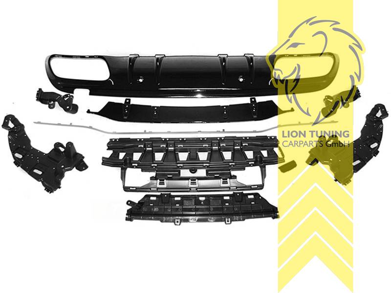 links und rechts, schwarz glänzend, nur passend für AMG LINE!, Zierleiste silber, PP Kunststoff, Eintragungsfrei / als Ersatzteil verwendbar