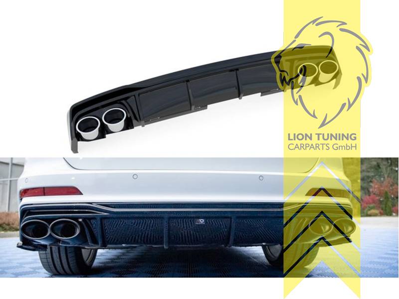 chrom, schwarz glänzend, nur passend für S-Line Stoßstange, ABS Kunststoff, Eintragungsfrei / mit ABE