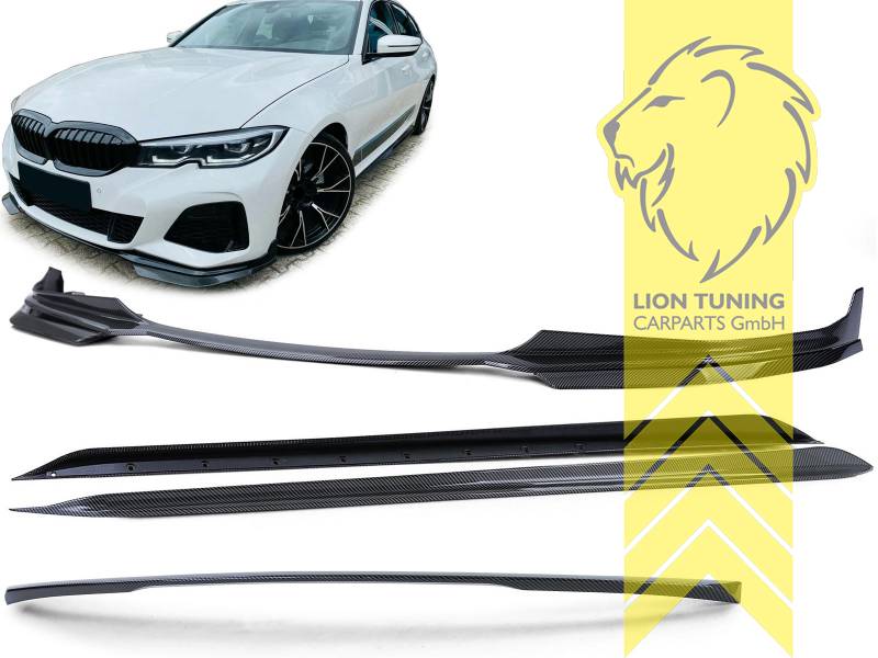 Liontuning - Tuningartikel für Ihr Auto  Lion Tuning Carparts GmbH Spolier  Kit Frontlippe Heckansatz Schweller für BMW G20 Limousine für M-Paket  schwarz glänzend
