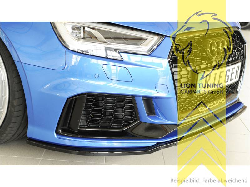 Liontuning - Tuningartikel für Ihr Auto  Lion Tuning Carparts GmbH  Frontstoßstange Frontschürze Audi A3 8V RS Optik mit Grill chrom schwarz  für PDC