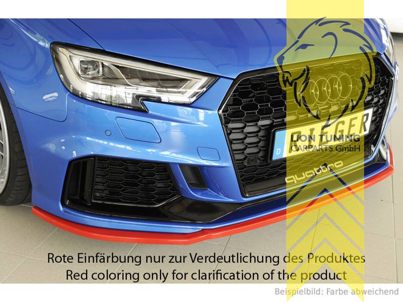 schwarz matt, nur passend für originale RS Stoßstange, ABS Kunststoff, schwarz - lackierfähig, Eintragungsfrei / mit ABE