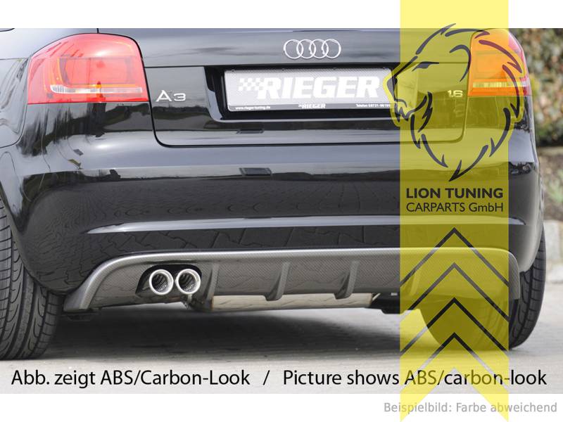 links, links Doppelrohr, schwarz matt, auch für S Line Modelle passend, Ausschnitt für 2x76mm passend, Endrohraussparung passt nicht für orig. ESD. Endrohre müssen um ca. 50mm nach aussen versetzt werden, damit diese durch die Endrohraussparung im Heckeinsatz passen., ABS Kunststoff, schwarz - lackierfähig, Eintragungsfrei / mit ABE