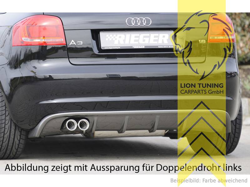 Liontuning - Tuningartikel für Ihr Auto  Lion Tuning Carparts GmbH Rieger  Heckansatz Heckspoiler Diffusor für Audi A3 8P Sportback