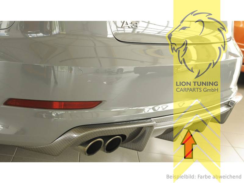 links Doppelrohr, carbon Optik, nur passend für S-Line Stoßstange, ABS Kunststoff, Eintragungsfrei / mit ABE