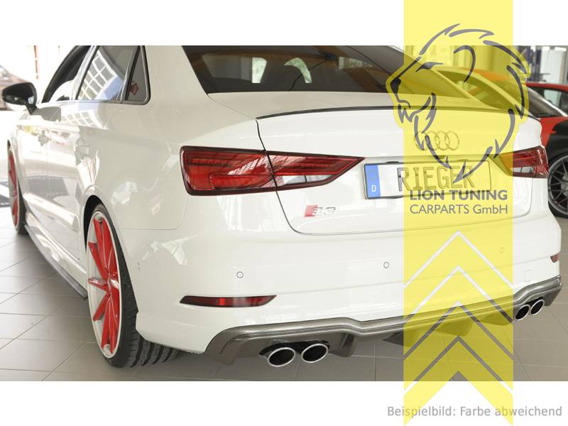 Liontuning - Tuningartikel für Ihr Auto  Lion Tuning Carparts GmbH Rieger  Heckansatz Heckspoiler Diffusor für Audi A3 S3 8V