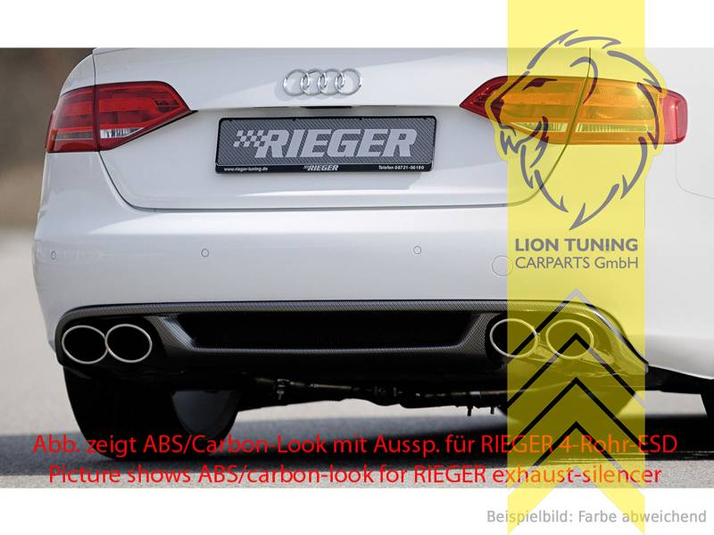Liontuning - Tuningartikel für Ihr Auto  Lion Tuning Carparts GmbH Rieger Heckansatz  Heckspoiler Diffusor für Audi A4 B8 Limousine Avant