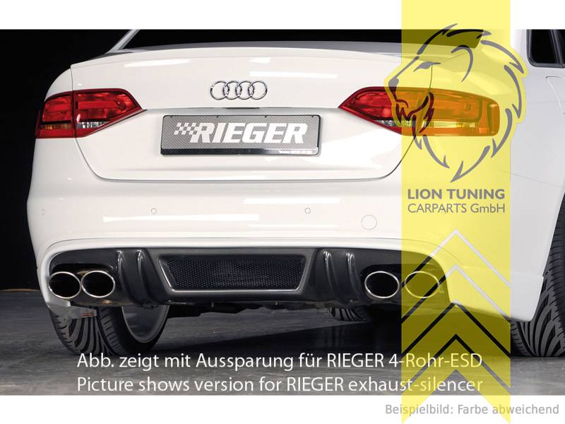 Liontuning - Tuningartikel für Ihr Auto  Lion Tuning Carparts GmbH Rieger  Heckansatz Heckspoiler Diffusor für Audi A4 B8 Limousine Avant