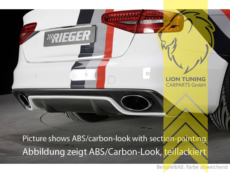Liontuning - Tuningartikel für Ihr Auto  Lion Tuning Carparts GmbH Rieger  Heckansatz Heckspoiler Diffusor für Audi A6 4F Limousine Avant