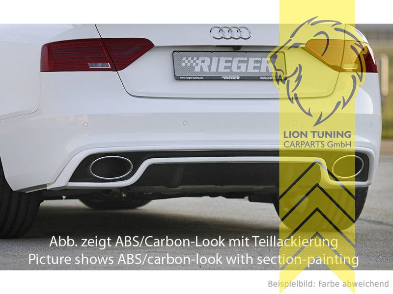 links und rechts für Oval Endrohr, links und rechts für 185x120mm, carbon Optik, nur passend für S-Line und S5, nur passend für Modelle mit S-Line, ABS Kunststoff, Eintragungsfrei / mit ABE