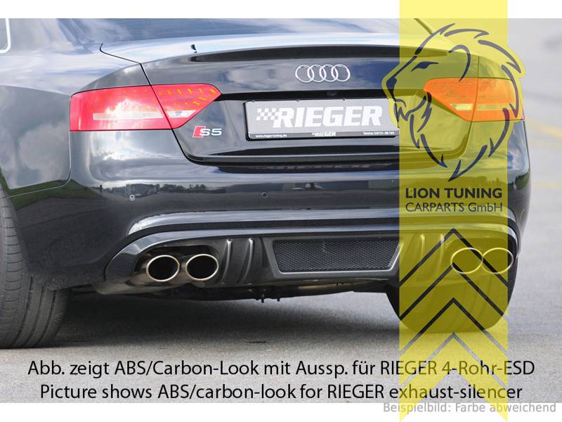 Liontuning - Tuningartikel für Ihr Auto  Lion Tuning Carparts GmbH Rieger  Heckansatz Heckspoiler Diffusor für Audi A5 S5 B8 Sportback