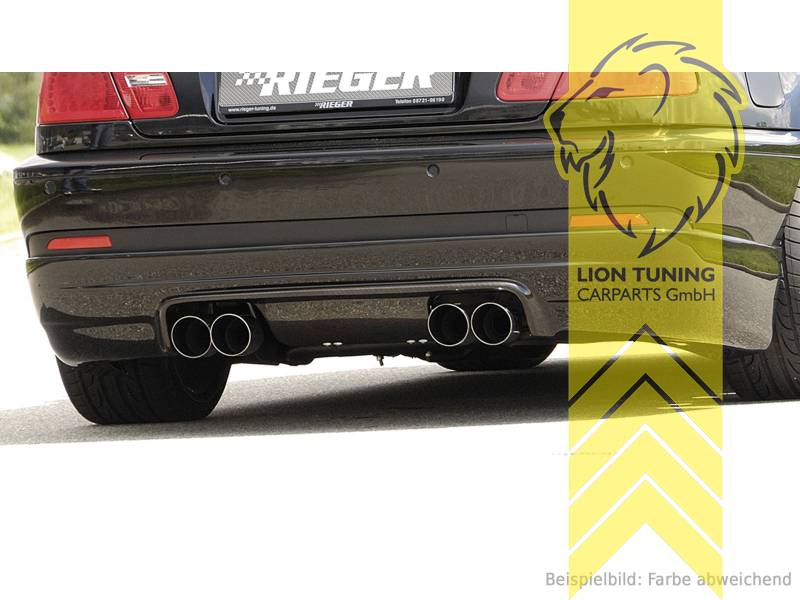 Liontuning - Tuningartikel für Ihr Auto  Lion Tuning Carparts GmbH Rieger  Heckansatz Heckspoiler Diffusor für BMW 3er E46 Coupe Cabrio nicht M Paket  4 Rohr