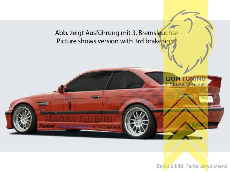 Liontuning - Tuningartikel für Ihr Auto  Lion Tuning Carparts GmbH Rieger  Hecklippe Spoiler Heckspoiler Kofferraum Lippe für BMW 3er E36 Limousine  Breitbau II