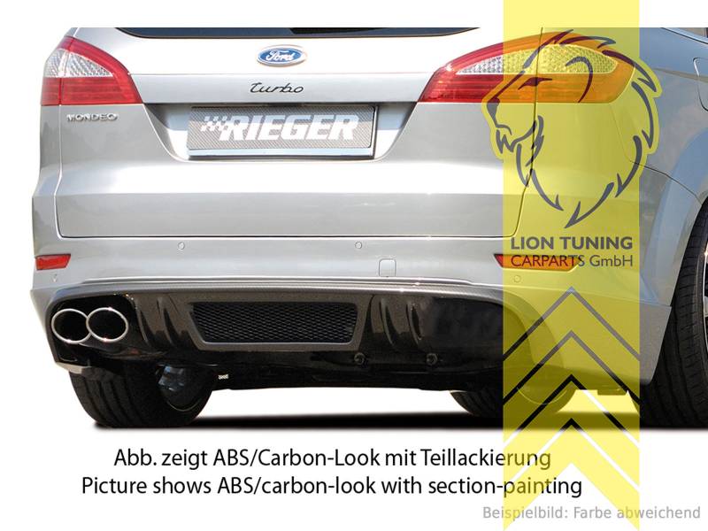 links Doppelrohr, carbon Optik, nicht passend für Titanium S Modelle, ABS Kunststoff, schwarz - lackierfähig, Eintragungsfrei / mit ABE