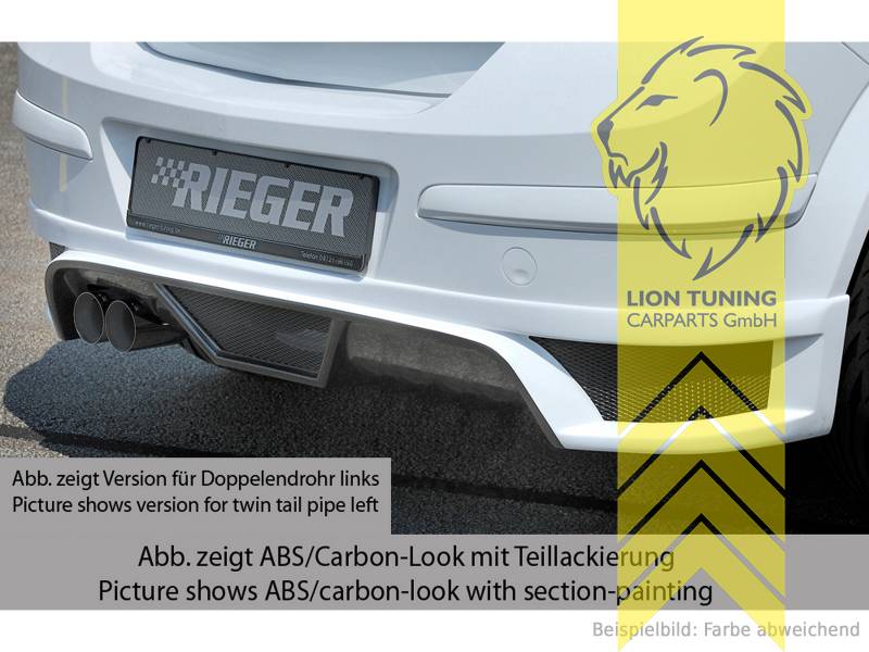 links Doppelrohr, schwarz matt, ABS Kunststoff, schwarz - lackierfähig, Eintragungsfrei / mit ABE