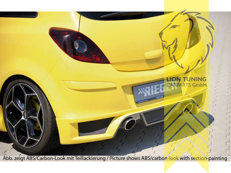 Liontuning - Tuningartikel für Ihr Auto  Lion Tuning Carparts GmbH Rieger  Heckansatz Heckspoiler Diffusor für Opel Corsa D