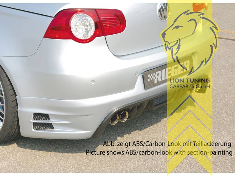 links und rechts in 4-Rohr Optik, carbon Optik, ABS Kunststoff, schwarz - lackierfähig, Eintragungsfrei / mit ABE