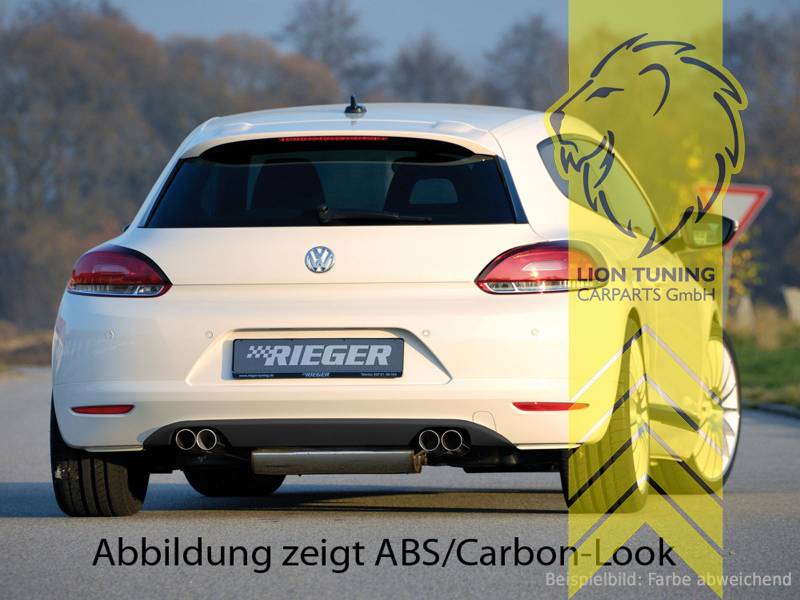 links und rechts in 4-Rohr Optik, schwarz matt, nicht passend für R-Line, nur passend für Standard Stoßstange, ABS Kunststoff, schwarz - lackierfähig, Eintragungsfrei / mit ABE