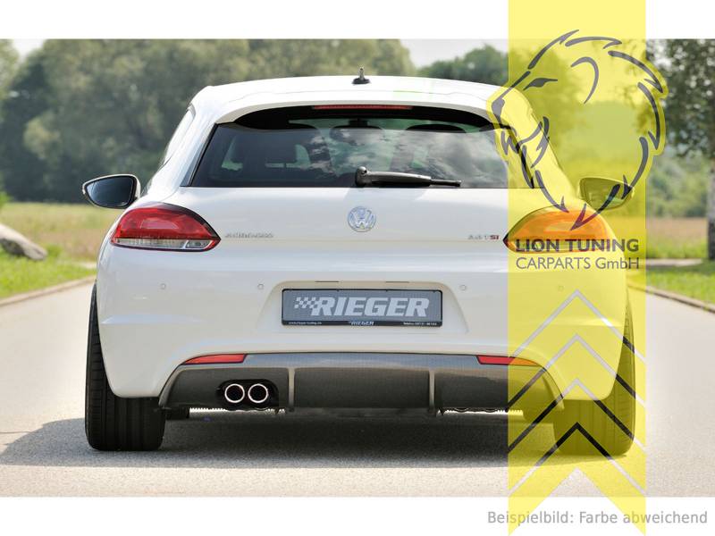 links Doppelrohr, carbon Optik, für Fahrzeuge mit R-Line Stoßstange, ABS Kunststoff, Eintragungsfrei / mit ABE
