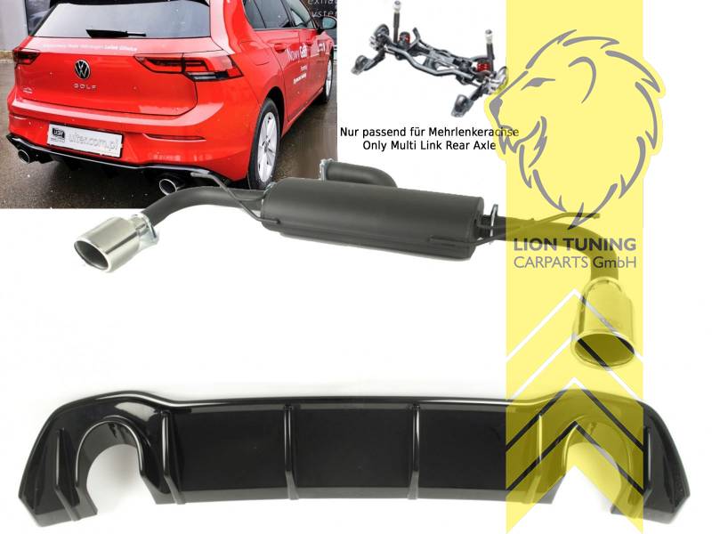 links und rechts, 2 x 100 mm, nur für Fahrzeuge mit Mehrlenker-Hinterachse, Metall / Stahl, Eintragungsfrei / mit ABE