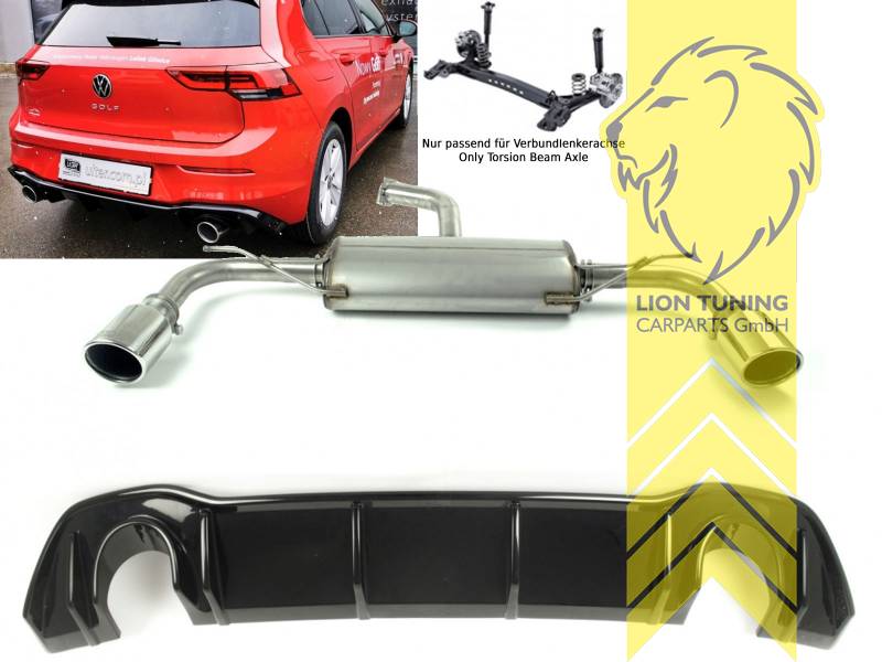 links und rechts, 2 x 100 mm, nur passend für HA Verbundlenker, Edelstahl, Eintragungsfrei / mit ABE