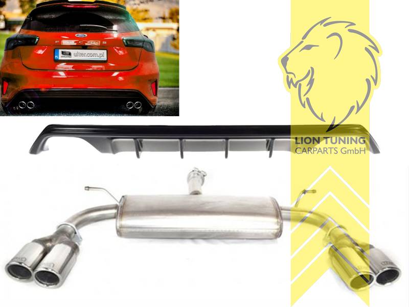 links und rechts, 4 x 70mm, nur für Fahrzeuge mit Mehrlenker-Hinterachse, nur passend für ST Line, Edelstahl, Eintragungsfrei / mit ABE