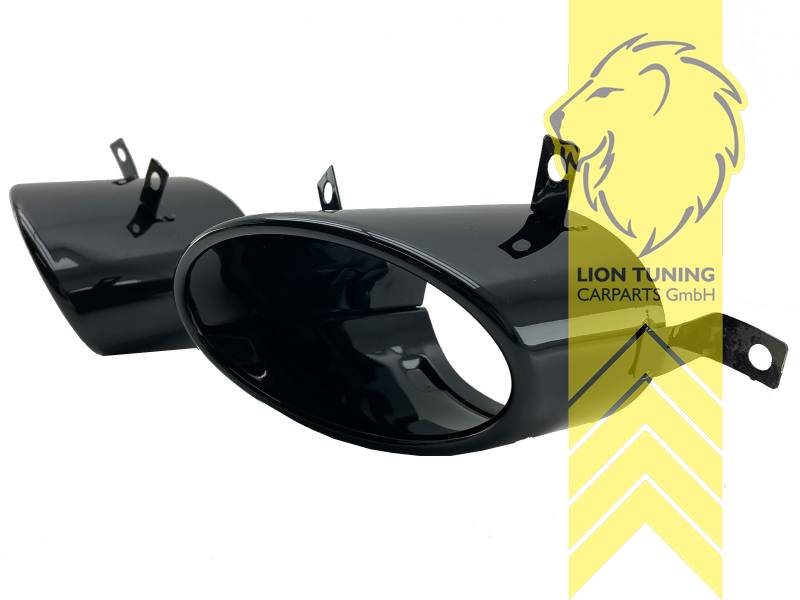 Liontuning - Tuningartikel für Ihr Auto  Lion Tuning Carparts GmbH  Edelstahl Endrohre Auspuff Blende Auspuffblenden für Audi A6 C7 Limousine  schwarz