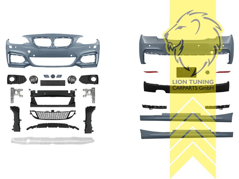 Liontuning - Tuningartikel für Ihr Auto  Lion Tuning Carparts GmbH  Stoßstangen Set Body Kit für BMW F22 Coupe F23 Cabrio auch für M-Paket für  PDC für SRA