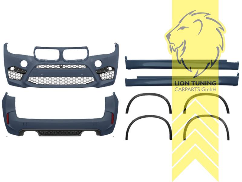 Ersatzteile von äquivalenter Qualität für die Besitzer des Fahrzeugs (entspr. EU-Verordnung 46/2010), Original Nebelscheinwerfer können übernommen werden, nicht passend für X5M, PP Kunststoff, grundiert, für Fahrzeuge mit PDC, für Fahrzeuge ohne Radar (ACC)
