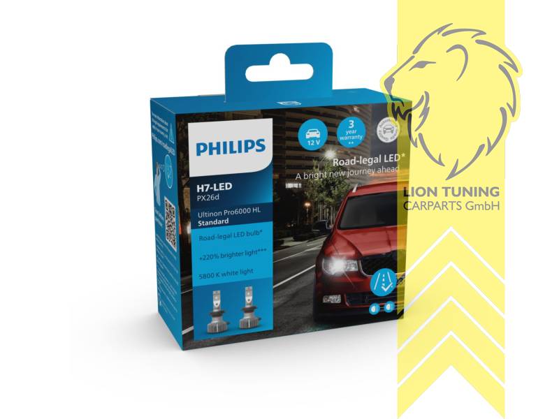 LED, 5800K, nur zulässig für Scheinwerfer mit der Herstellernummer E1 4583 (diese finden Sie auf dem äußeren Glas des Scheinwerfers), Abblendlicht H7, Eintragungsfrei / mit ABE