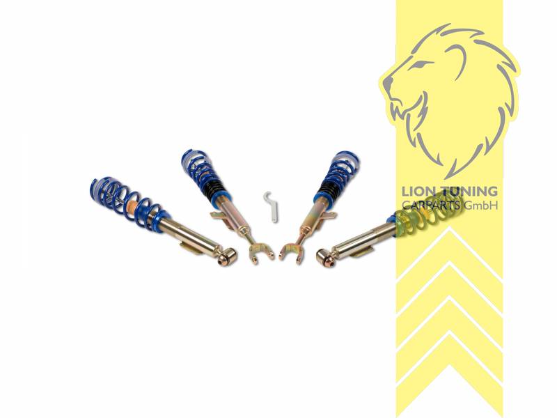 Angaben für Tieferlegung und Achslasten abhängig von Fahrzeug/Motor-Kombination. Bitte Teilegutachten beachten., fest, blau, Stahl verzinkt, Eintragungspflichtig / Teilegutachten liegt bei