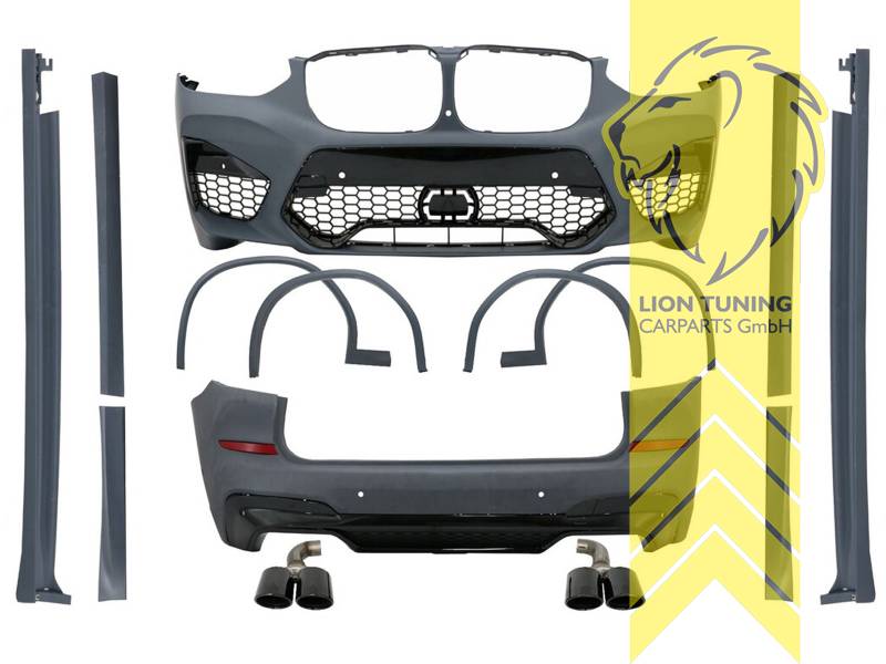Liontuning - Tuningartikel für Ihr Auto  Lion Tuning Carparts GmbH  Stoßstangen Set Body Kit BMW X1 E84 M-Paket Optik für SRA PDC