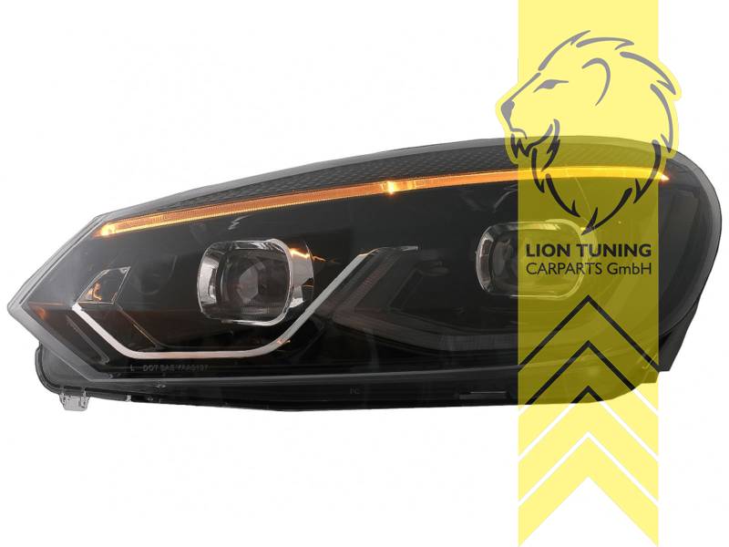 Liontuning - Tuningartikel für Ihr Auto  Lion Tuning Carparts GmbH  Scheinwerfer echtes TFL OSRAM XENARC LEDriving D8S VW Golf 6 Limousine  Variant Cabrio Tagfahrlicht schwarz