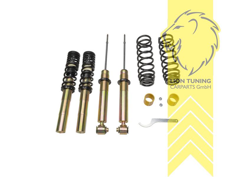 fest, Schwarz, Bei Fahrzeugen mit EDC bzw. 8Zyl. Motorisierung sind zusätzliche Anbauteile des Kfz Herstellers notwendig: für die VA: BMW Teile-Nr.: Domlager 31331091709   Scheibe 31331116983   Manschette 31331110196, für die HA: BMW Teile-Nr. Stützlager 33521091710   Stütztopf 33521090282   Scheibe 33521092986   Schutzrohr 31331137932   Elastomere 33531091031., Nicht für Fahrzeuge mit Niveauregulierung, bzw. nur wenn die Niveauregulierung entsprechend eingestellt werden kann., Stahl verzinkt, Eintragungspflichtig / Teilegutachten liegt bei