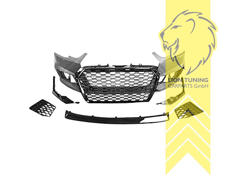 Liontuning - Tuningartikel für Ihr Auto  Lion Tuning Carparts GmbH  Frontstoßstange Frontschürze für Audi A4 B9 8W Limousine Avant für SRA PDC  schwarz