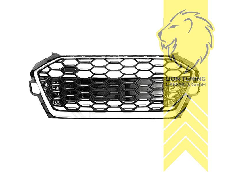 Liontuning - Tuningartikel für Ihr Auto  Lion Tuning Carparts GmbH  Sportgrill Kühlergrill für Audi A4 B9 8W Limousine Avant schwarz chrom