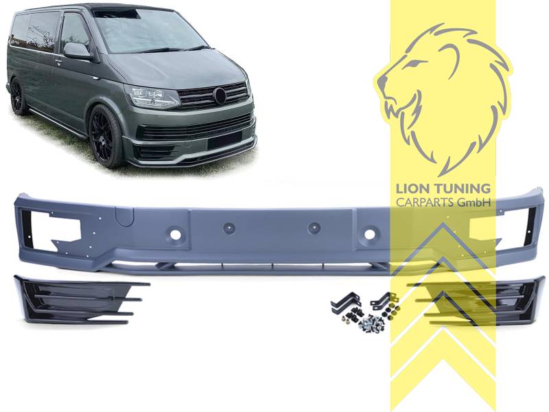 schwarz glänzend, Ersatzteile von äquivalenter Qualität für die Besitzer des Fahrzeugs (entspr. EU-Verordnung 46/2010), nur passend für Multivan und Caravelle Front, PP Kunststoff, für Fahrzeuge mit PDC